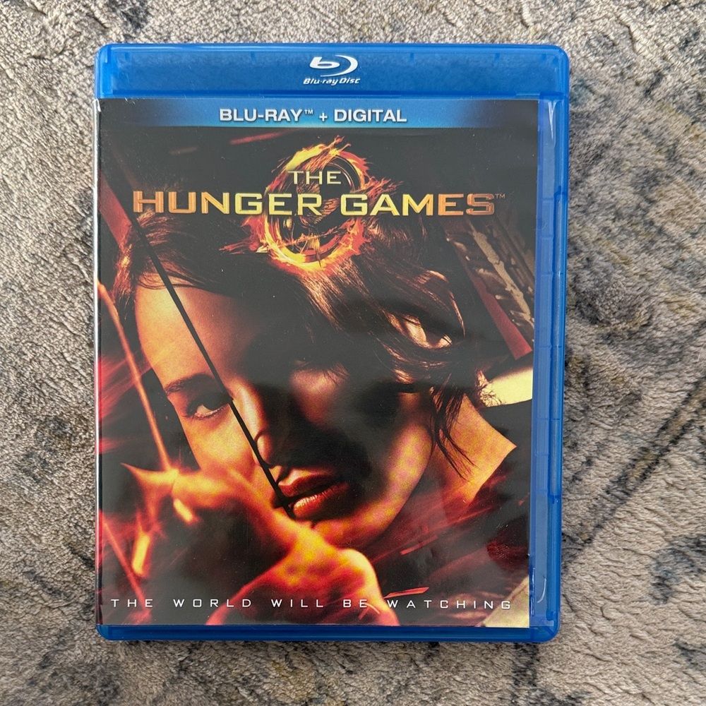 The Hunger Games Blu-ray Disc in Blue Case